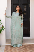 The Aqua Pearl: Embroidered Chiffon Long Shirt | Ready To Wear