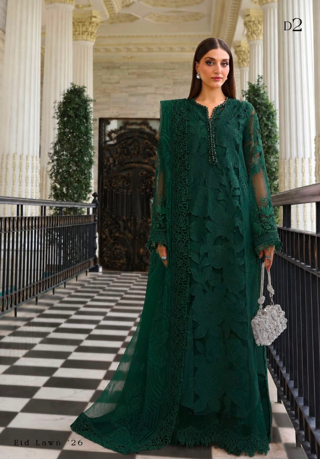 3-Piece Lawn With Printed Silk Dupatta| Read To Wear