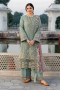 03-Piece Embroidered Chiffon Suit With Net Dupatta | Ready To Wear