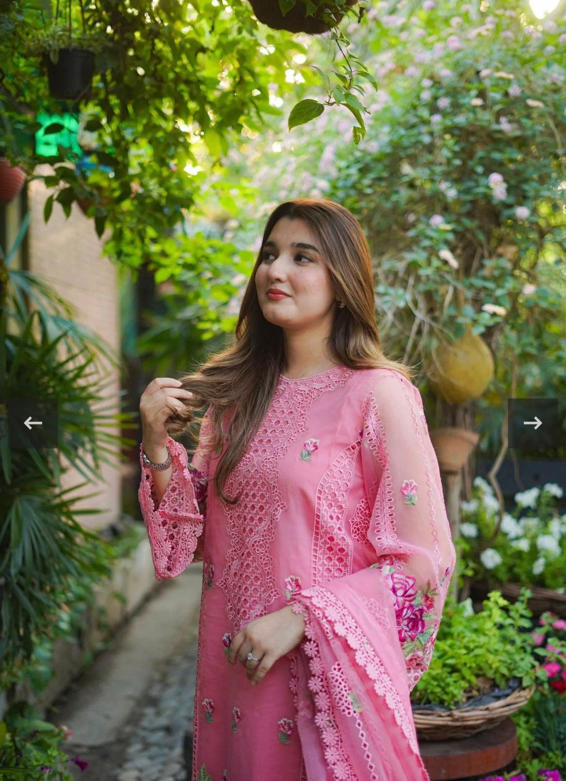 Summer Rose: All-Over Embroidered Kurta & Dupatta | Ready To Wear