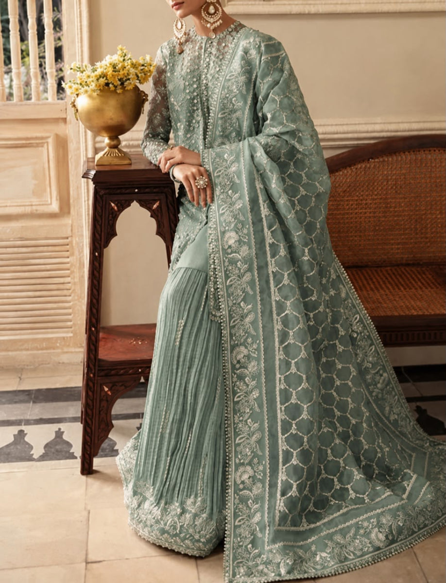 Embroidered Organza Suit With Organza Dupatta | Ready To Wear