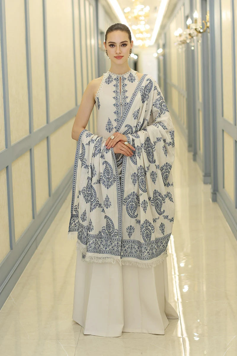Ivory Elegance: Classic Sleeveless Suit & Palazzo | Ready To Wear