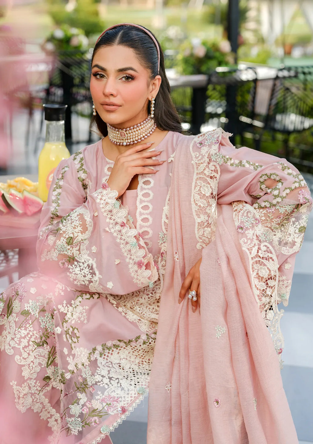 03-Piece Lawn Suit With Organza Dupatta | Ready To Wear