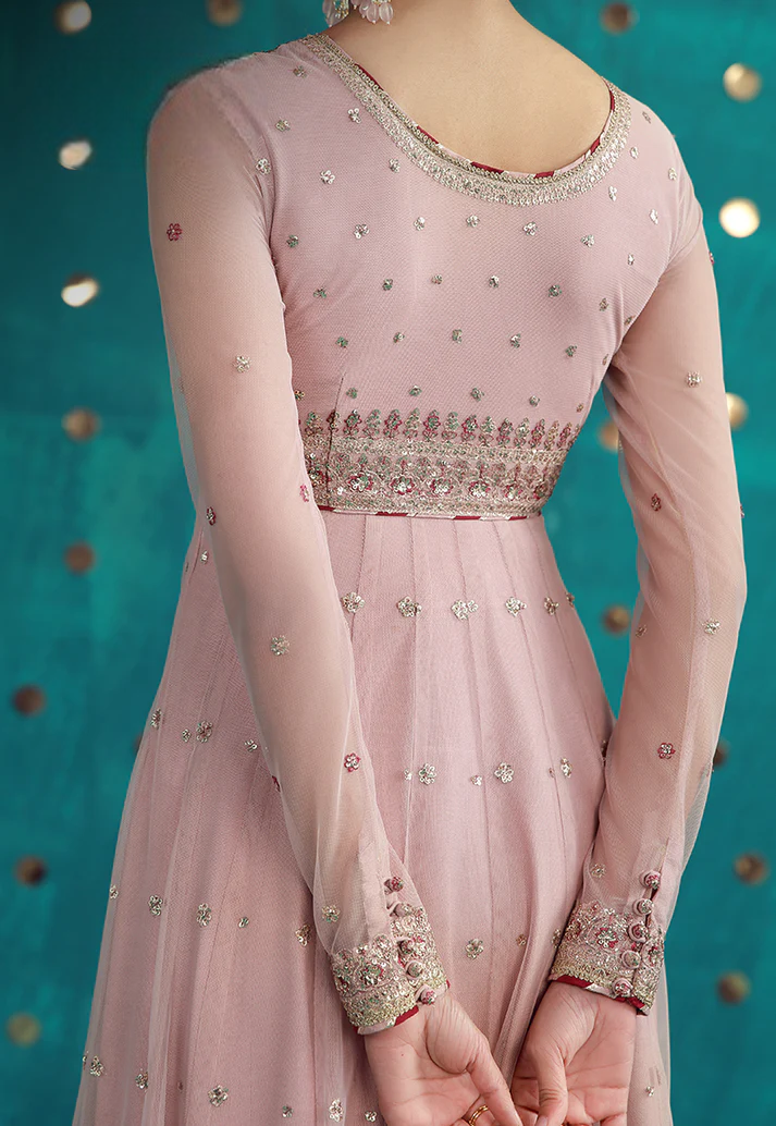 3 Piece Chiffon Suit With Malai Trouser  | Ready To Wear