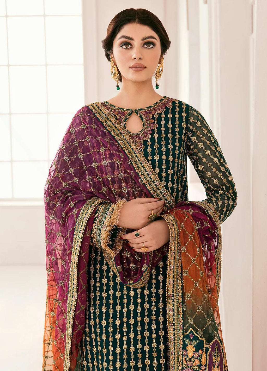 3 piece Chiffon Suit With Net Dupatta | Ready To Wear